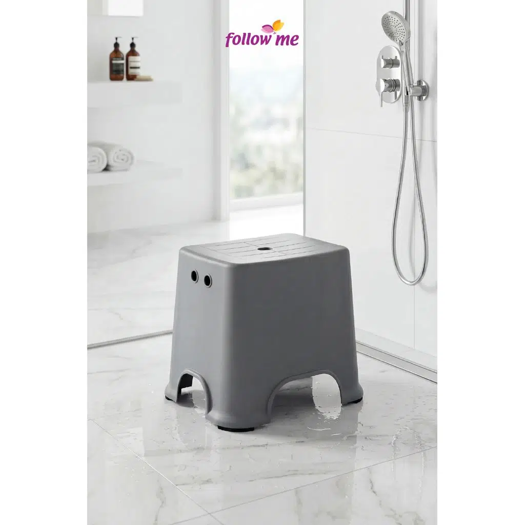 Banyo Taburesi Çok Amaçlı Kaydırmaz Tabanlı (Siyah)