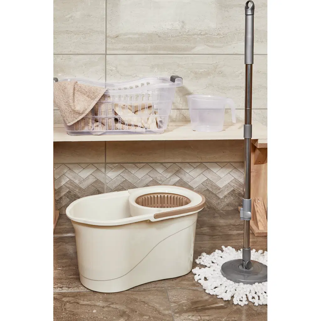 Follow Me Döner Başlıklı Mikrofiber Temizlik Seti 19 Lt - Beyaz