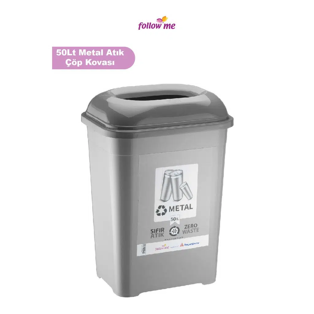 Metal Atık Geri Dönüşüm Kutusu (50 Litre)