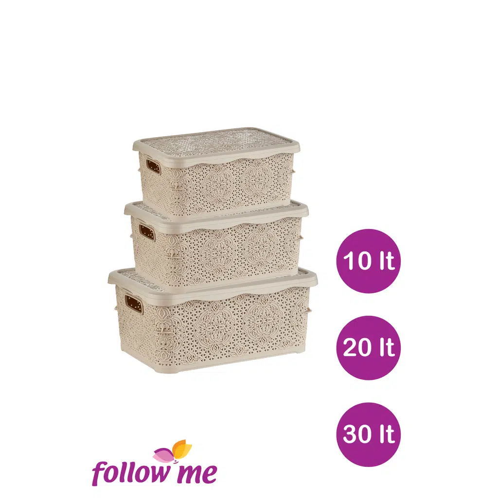 Nakış Çok Amaçlı Kutu 3'lü Set (10lt - 20lt - 30lt)