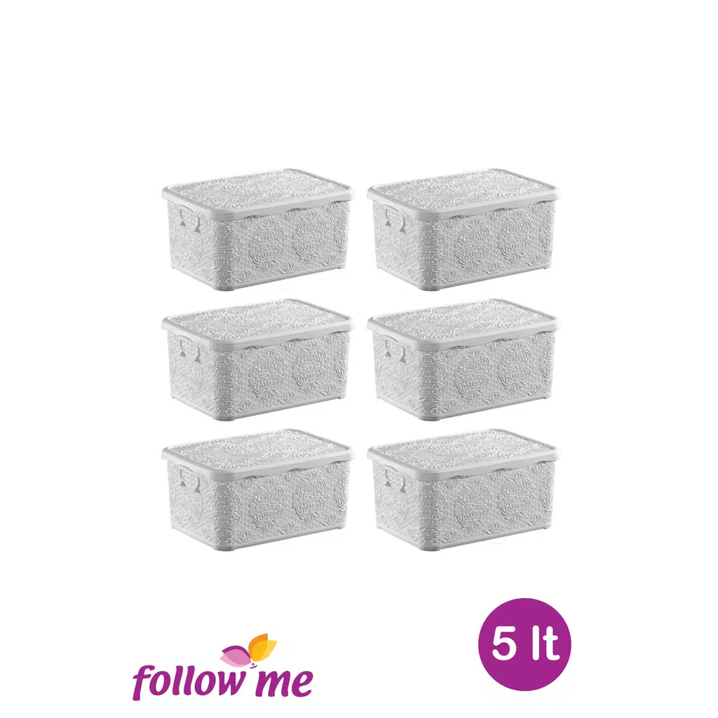 Nakış Çok Amaçlı Kutu 5lt (Beyaz)(6 Adet)