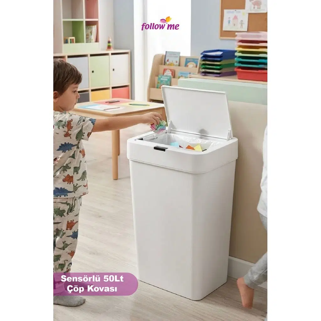 Sensörlü Çöp Kovası 50LT Beyaz