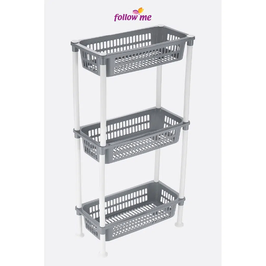 Slim Organizer 3'lü Raf Beyaz-Gri
